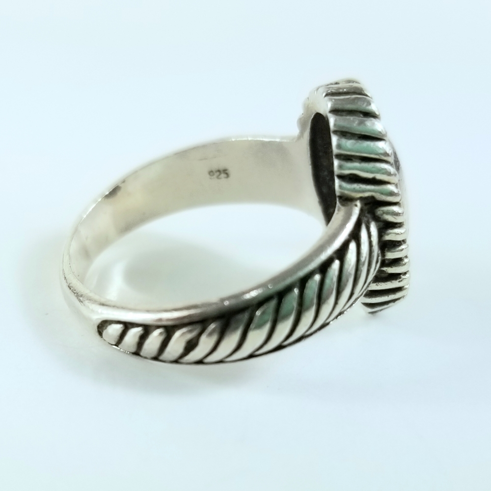 Sz 6 Brighton Sterling Silver Cable Long Cabochon Ring Retired - Picture 6 of 12